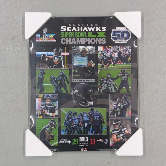 Seattle Seahawks Super Bowl LX Championship Plaque (16x20") *NEW* - Picture 1 of 6
